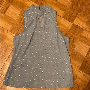 High neck floral top